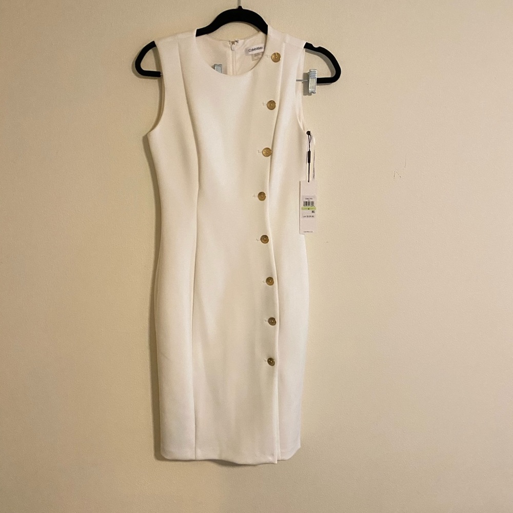 NWT Calvin Klein Cream Stretchy Dress